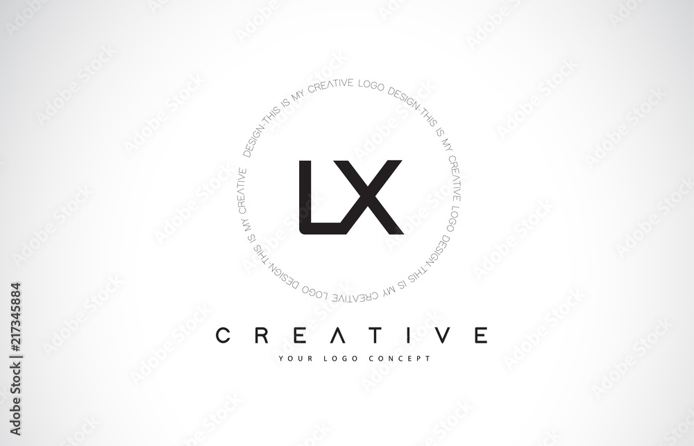 LX L X Logo Design with Black and White Creative Text Letter Vector. LX L X Logo Design with Black and White Creative Text Letter Vector.