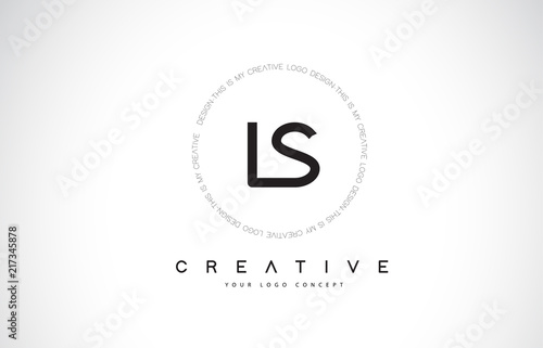 LS L S Logo Design with Black and White Creative Text Letter Vector.
