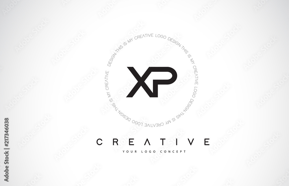 XP X P Logo Design with Black and White Creative Text Letter Vector. XP X P Logo Design with Black and White Creative Text Letter Vector.