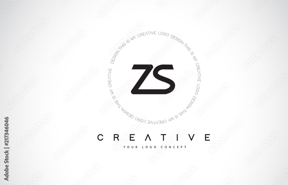 ZS Z S Logo Design with Black and White Creative Text Letter Vector. ZS Z S Logo Design with Black and White Creative Text Letter Vector.