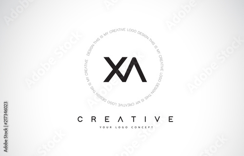 XA X A Logo Design with Black and White Creative Text Letter Vector.