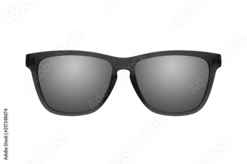 Sunglasses with black lenses isolated on white background