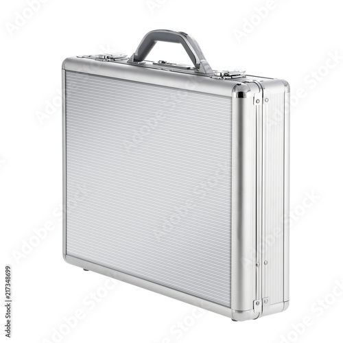 Metal Briefcase Isolated on a White Background