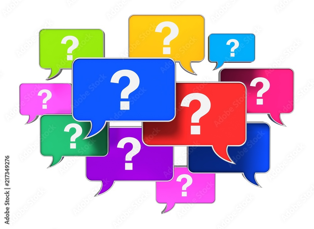 questions speech bubbles concept 3d illustration questions speech bubbles concept 3d illustration