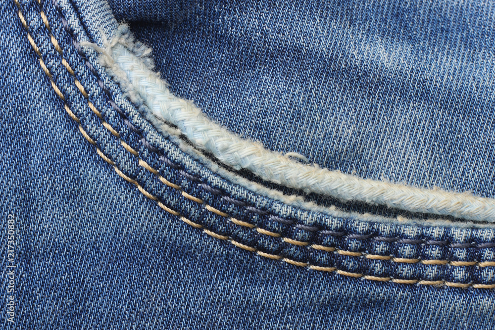 Blue jeans background. jeans texture. with pocket