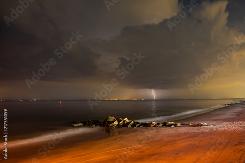 Beach Lightning Storm