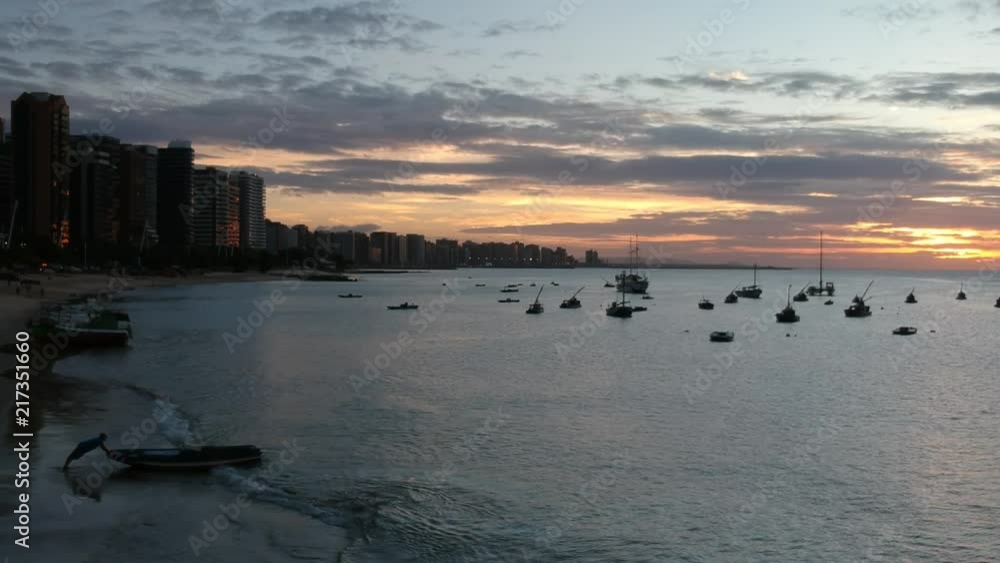 Mucuripe Beach at sunset. Fortaleza, Ceara, Brazil
