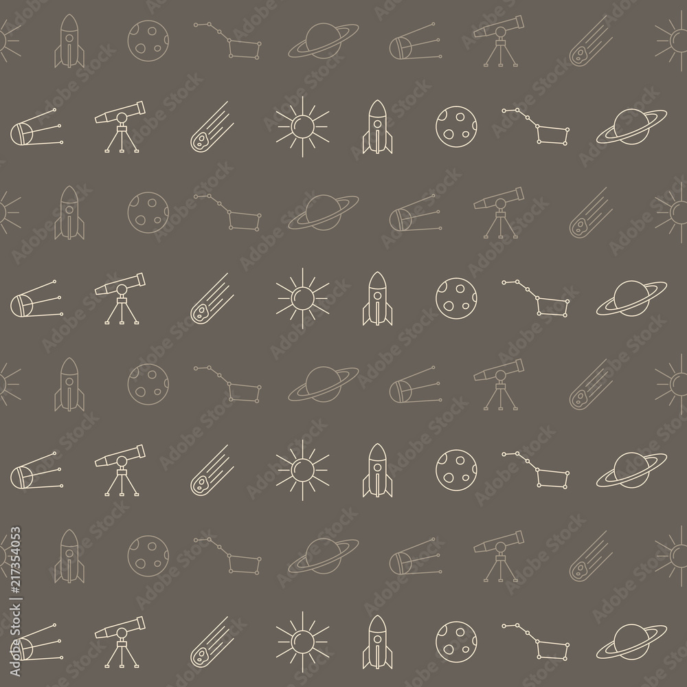 Seamless pattern with line space icons for your design Seamless pattern with line space icons for your design