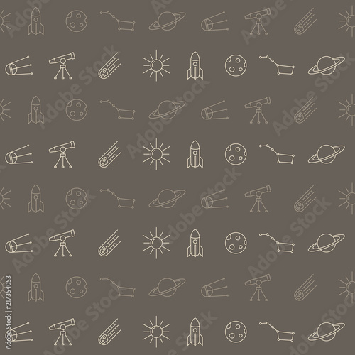 Seamless pattern with line space icons for your design