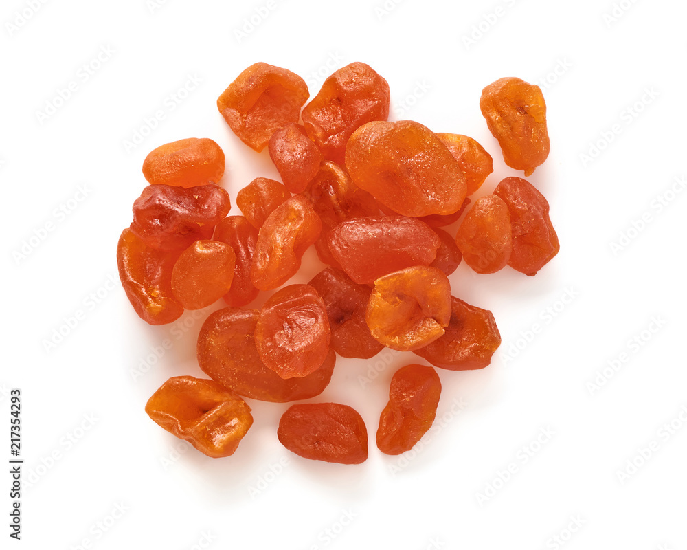 Dried orange kumquat isolated on white background. Top view. Dried orange kumquat isolated on white background. Top view.