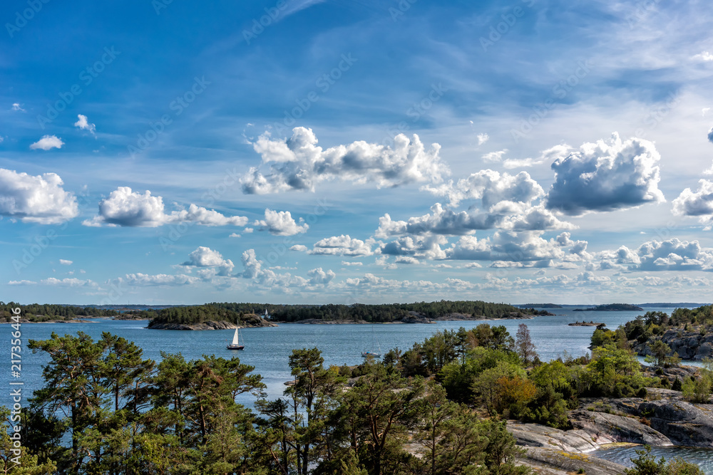 View from the island of Kupan over St. Annas archipelago, Baltic Sea, Sweden