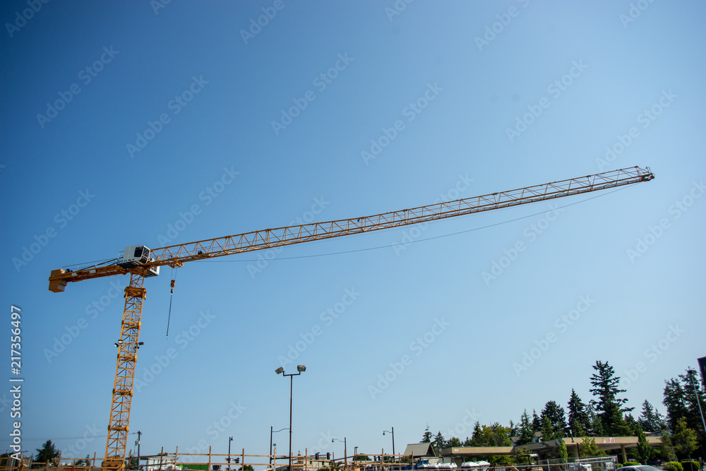 Construction Crane and Clear Blue Sky