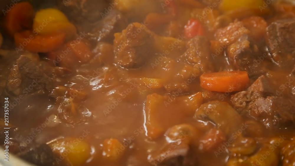 Stewing beef and vegetables goulash Stewing beef and vegetables goulash