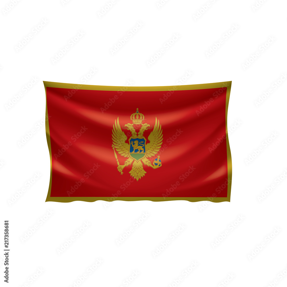 montenegro flag, vector illustration on a white background montenegro flag, vector illustration on a white background