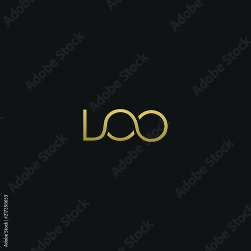 Modern creative elegant LCO black and golden color initial based letter icon logo