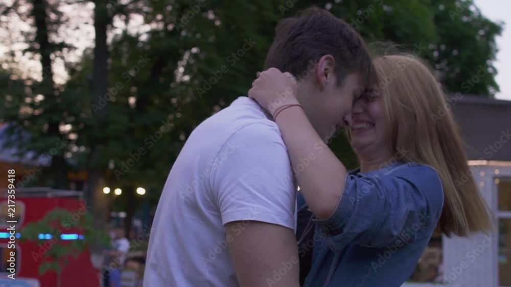 Couple in love in the park Couple in love in the park