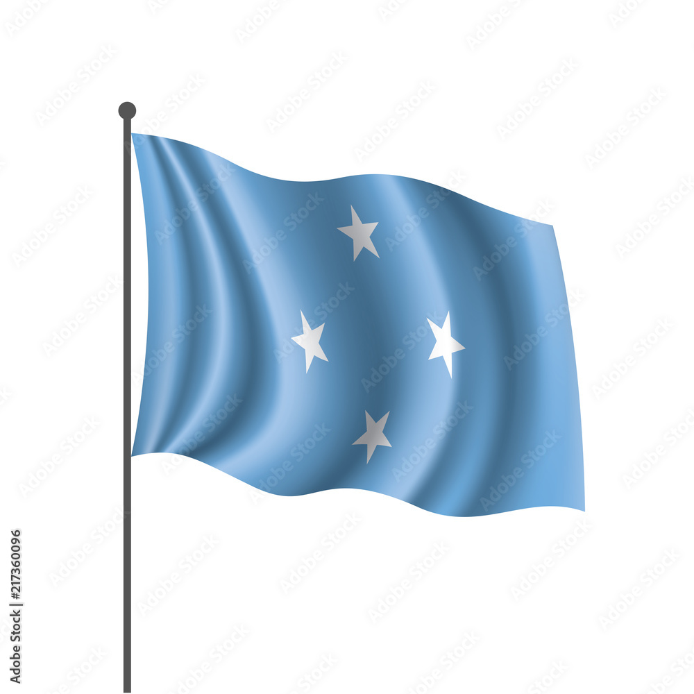 Federated States Micronesia flag, vector illustration on a white background Federated States Micronesia flag, vector illustration on a white background