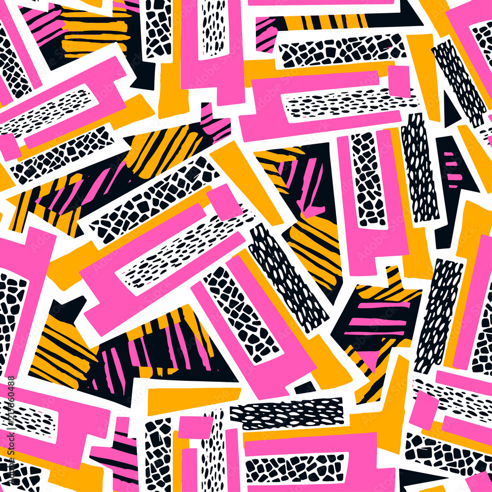 Geometric curved lines graffiti seamless hand craft expressive ink hipster pattern. Geometric curved lines graffiti seamless hand craft expressive ink hipster pattern.