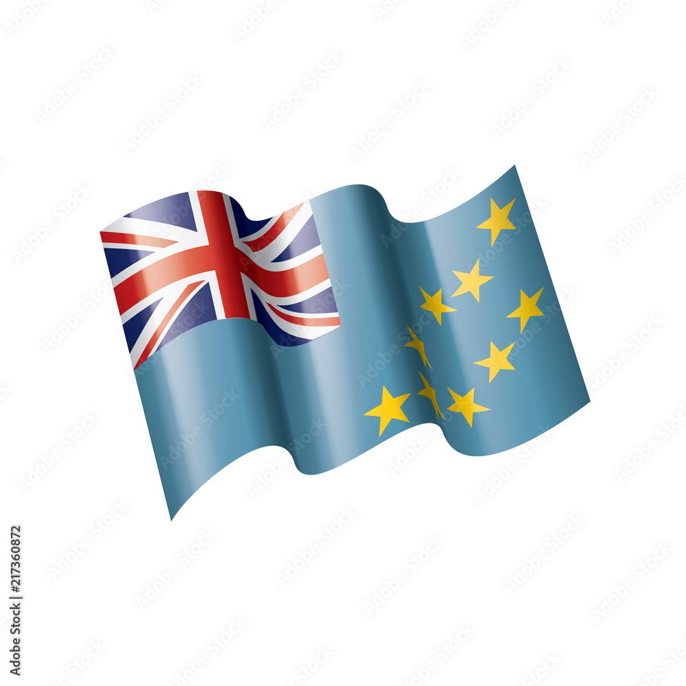 Tuvalu flag, vector illustration on a white background Tuvalu flag, vector illustration on a white background
