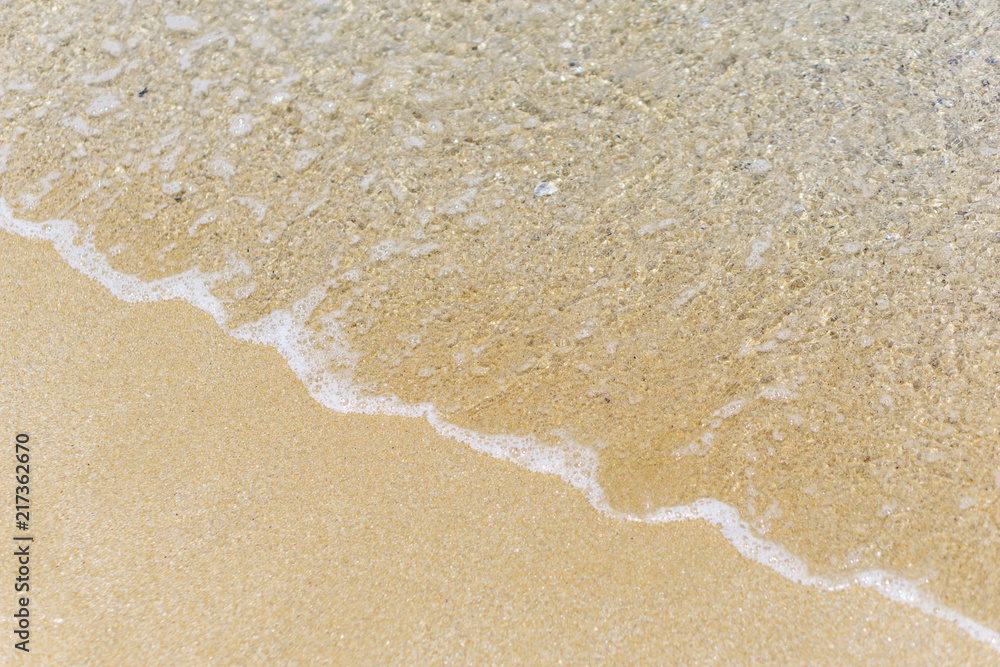 Water texture. Close-up of beach, with sun reflection, soft waves, foamed, turquoise waters and fine yellow sand on the Black Sea coast. Concept summer. Negative space. Water texture. Close-up of beach, with sun reflection, soft waves, foamed, turquoise waters and fine yellow sand on the Black Sea coast. Concept summer. Negative space.