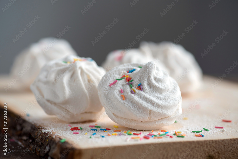 Russian marshmallow on wood table Russian marshmallow on wood table