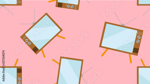 Texture pattern seamless old retro antique hipster vintage picture tube with a convex screen of an ancient TV for watching TV programs from the 60s 70s, 80s, 90s, 2000s. The background