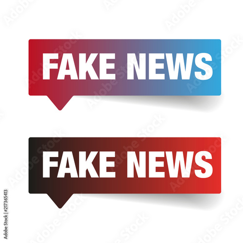 Fake News sign label tag