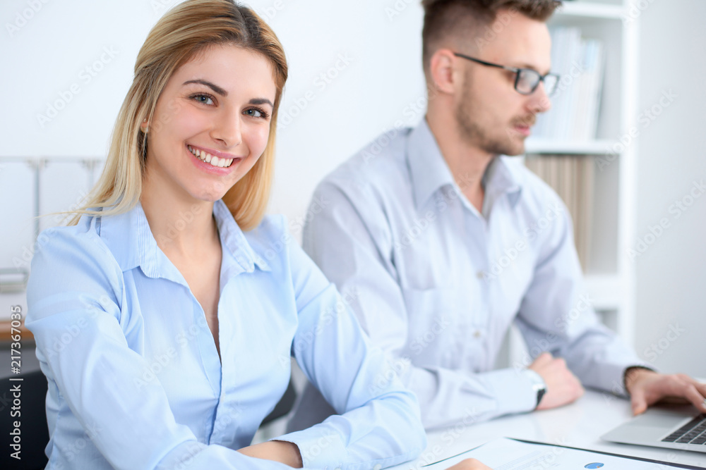 Successful business people working at meeting in office Successful business people working at meeting in office