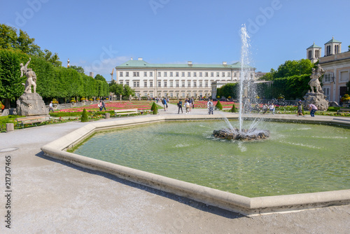 Fountain at the Mirabell Palace Garden in Salzburg, Austria