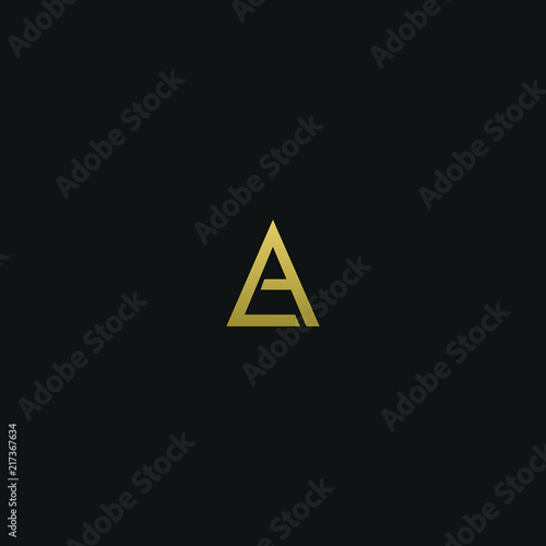 Modern unique elegant LA black and golden color initial based letter icon logo