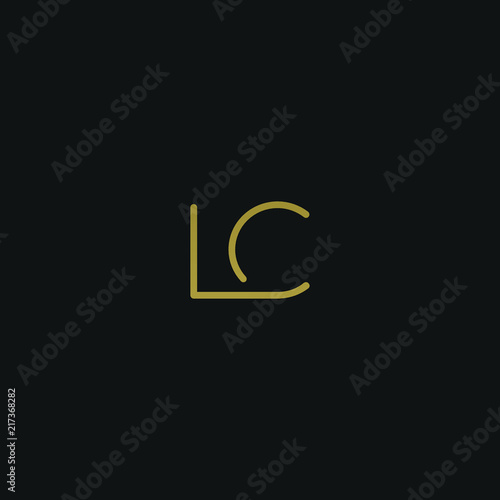 Modern creative elegant LC black and gold color initial based letter icon logo