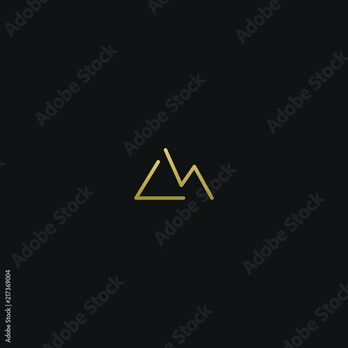 Modern creative elegant LM black and gold color initial based letter icon logo