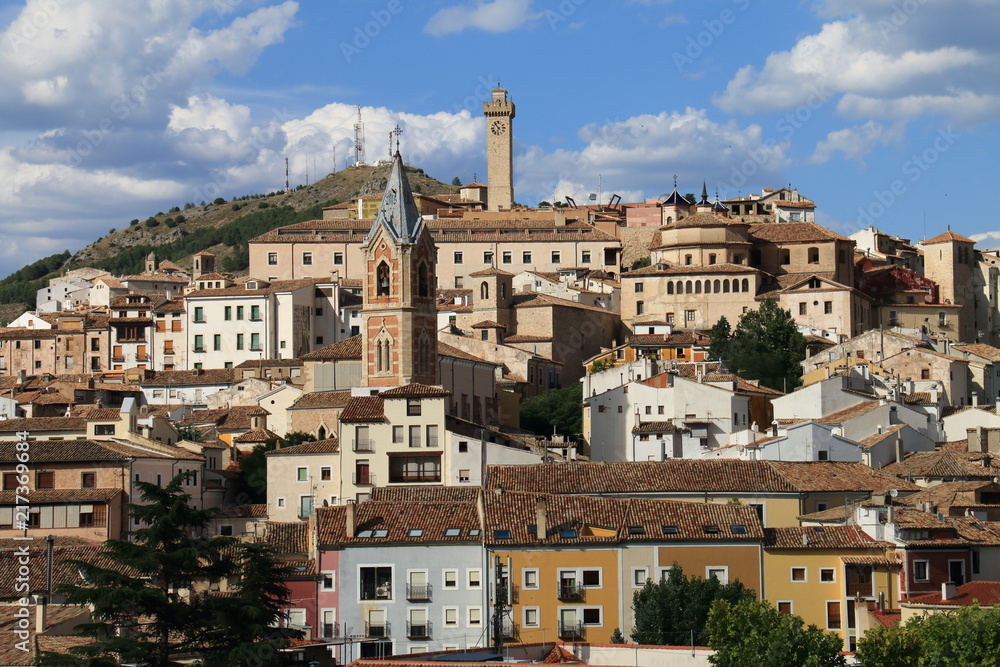 Panoramic view of the historic center of the beautiful city of Cuenca, in Spain
