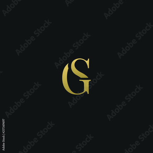 Modern creative elegant GS or SG black and gold color initial based letter icon logo