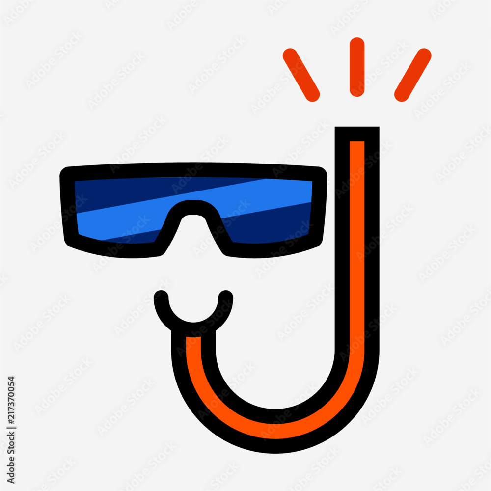 Flat diver pixel perfect vector icon Flat diver pixel perfect vector icon