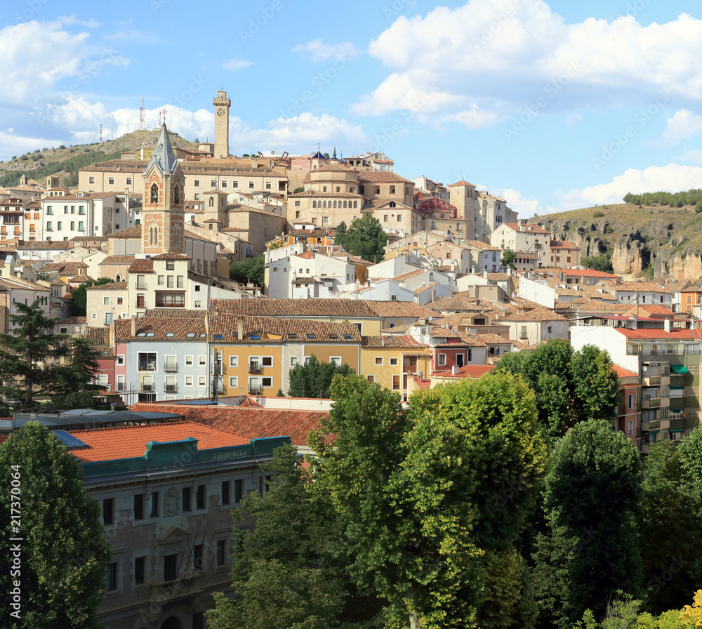 View of the center of the city of Cuenca, in Spain