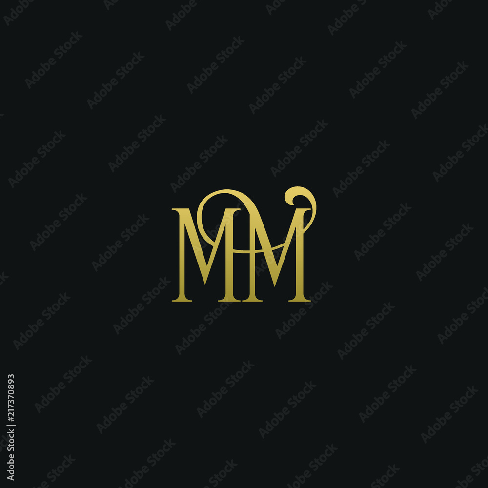 MM Logo Vector, Design Letter with Creative Font Set. Stock Vector