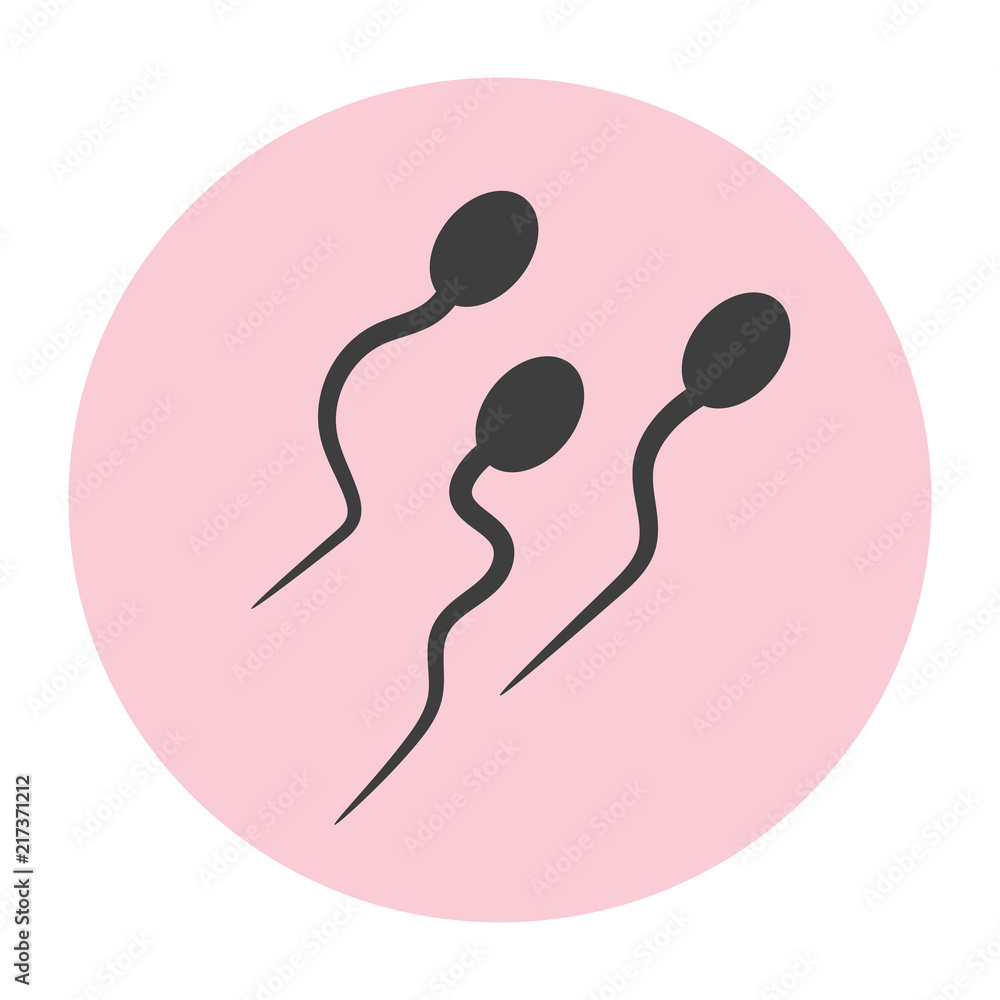Sperm cells on pink circle icon Sperm cells on pink circle icon