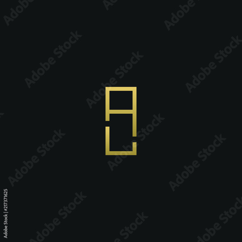 Creative modern elegant AL black and gold color initial based letter icon logo.