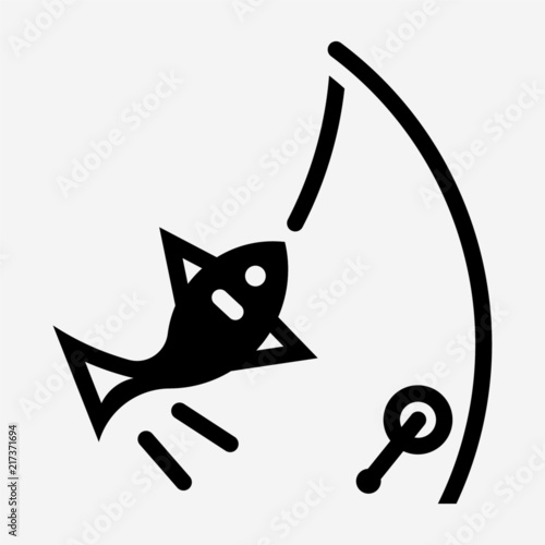 Glyph fishery pixel perfect vector icon