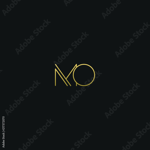 Creative modern elegant MO black and gold color initial based letter icon logo.