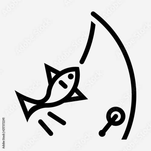 Outline fishery pixel perfect vector icon