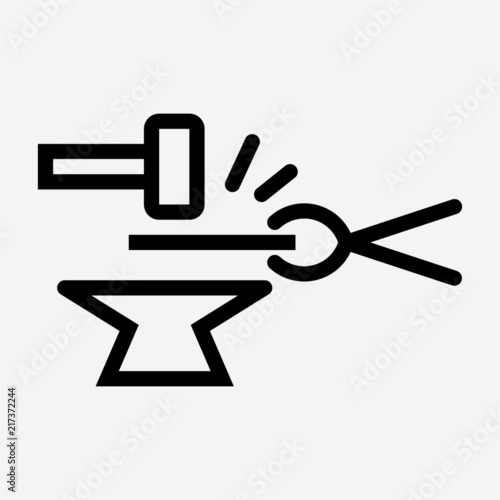 Outline blacksmith pixel perfect vector icon