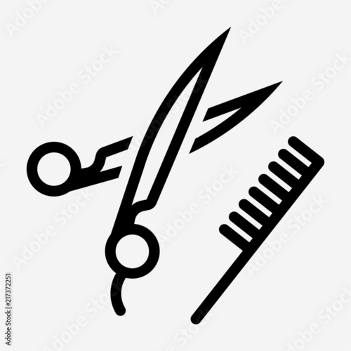Outline Hair stylist pixel perfect vector icon