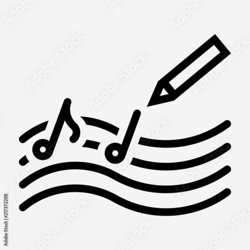 Outline Song composer pixel perfect vector icon