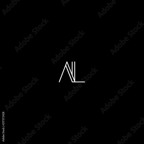 Creative modern elegant AL black and white color initial based letter icon logo.