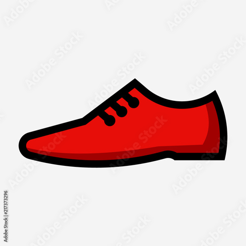 Coloured outline men shoe pixel perfect vector icon