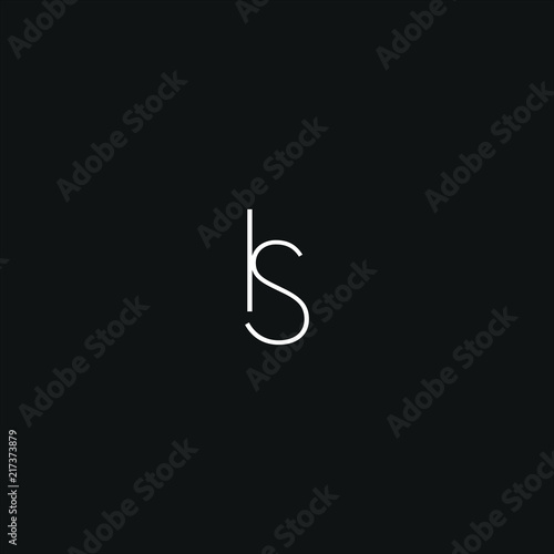 Unique modern trendy KS black and white color initial based icon logo.