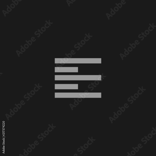 Unique modern trendy E grey color initial based icon logo.