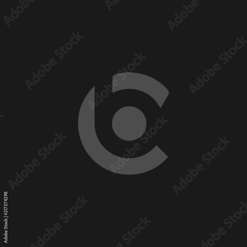 Unique modern trendy CB or BC grey color initial based icon logo.